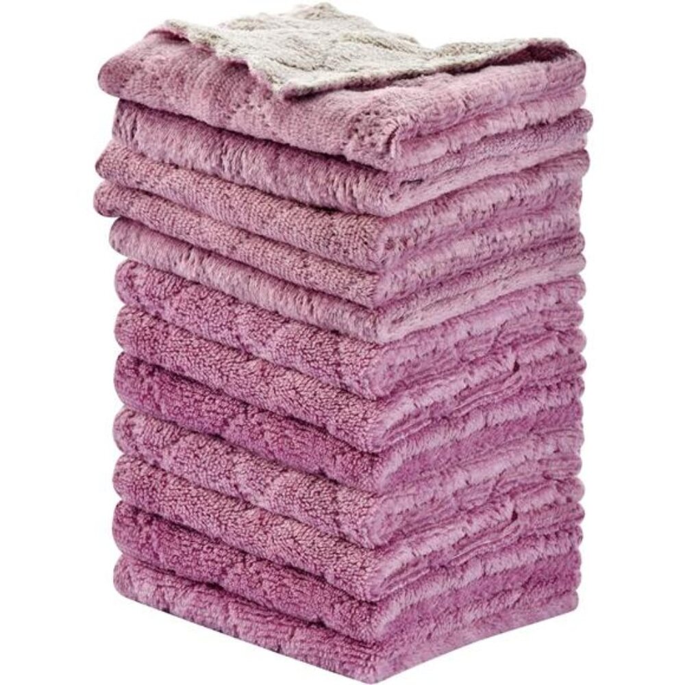 12PCS Kitchen Towels Dish Cleaning Rags Multipurpose Reusable Dish‎ Cloths